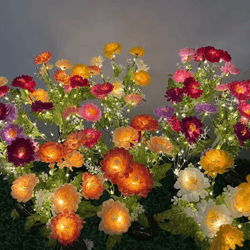 solar snow lotus flower garden lights waterproof outdoor lawn decor