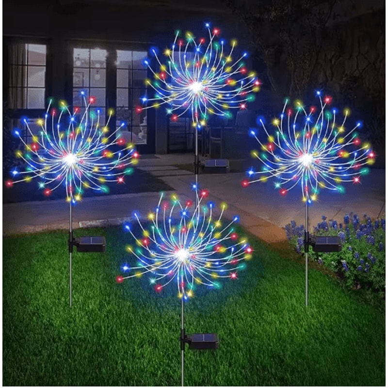 Solar LED Firework Fairy Lights Waterproof Garden Sparkler Decor 3