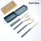 Portable Wheat Straw Cutlery Set 4PCS Travel Camping Tableware Kit 2