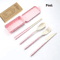 Portable Wheat Straw Cutlery Set 4PCS Travel Camping Tableware Kit 5