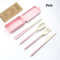 Portable Wheat Straw Cutlery Set 4PCS Travel Camping Tableware Kit 5