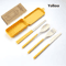 Portable Wheat Straw Cutlery Set 4PCS Travel Camping Tableware Kit 6