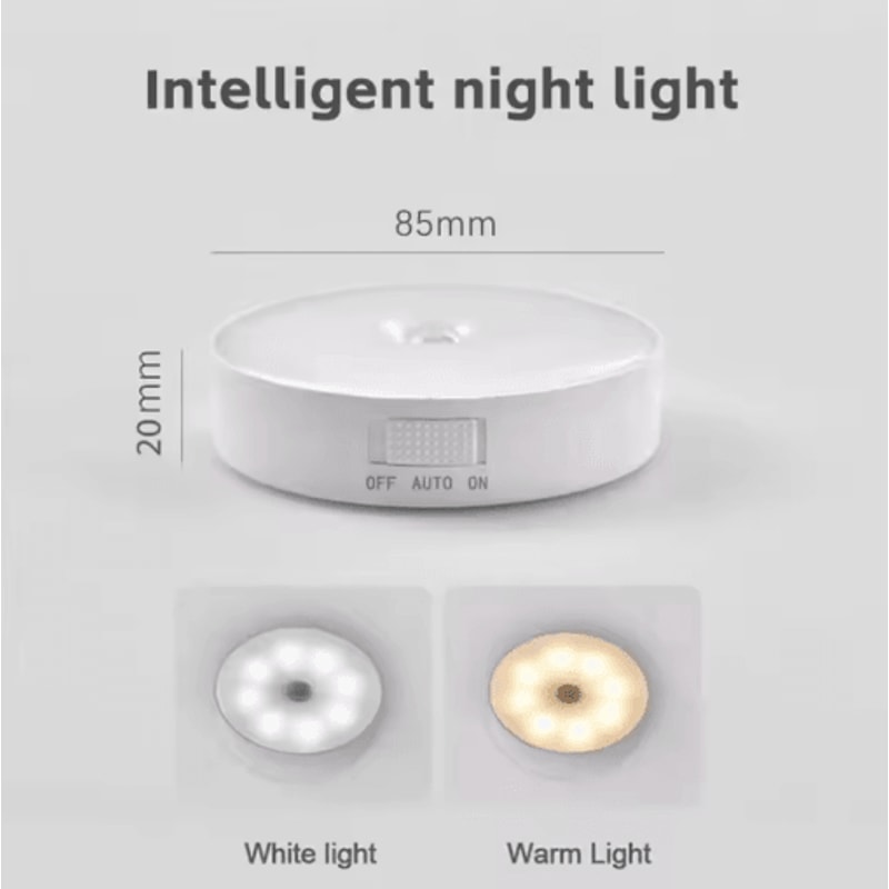 Smart Motion Sensor LED Night Light USB Rechargeable Magnetic Wall Lamp 2