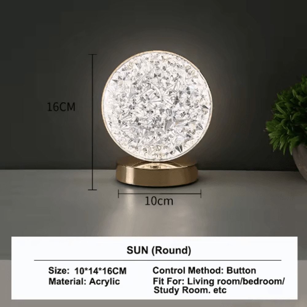 3D Crystal Touch LED Night Light USB Rechargeable Color Changing Kids Lamp 3
