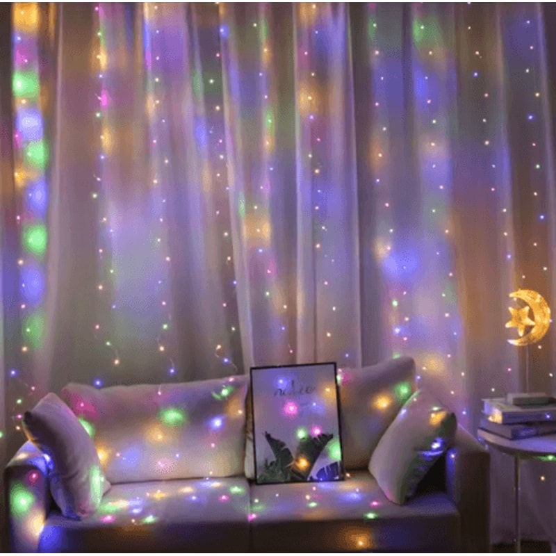 LED Curtain Fairy Lights With Remote Festoon Garland Party Decor 1