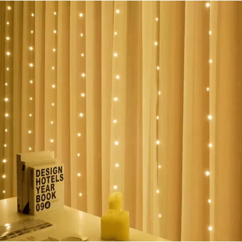 LED Curtain Fairy Lights With Remote Festoon Garland Party Decor 3
