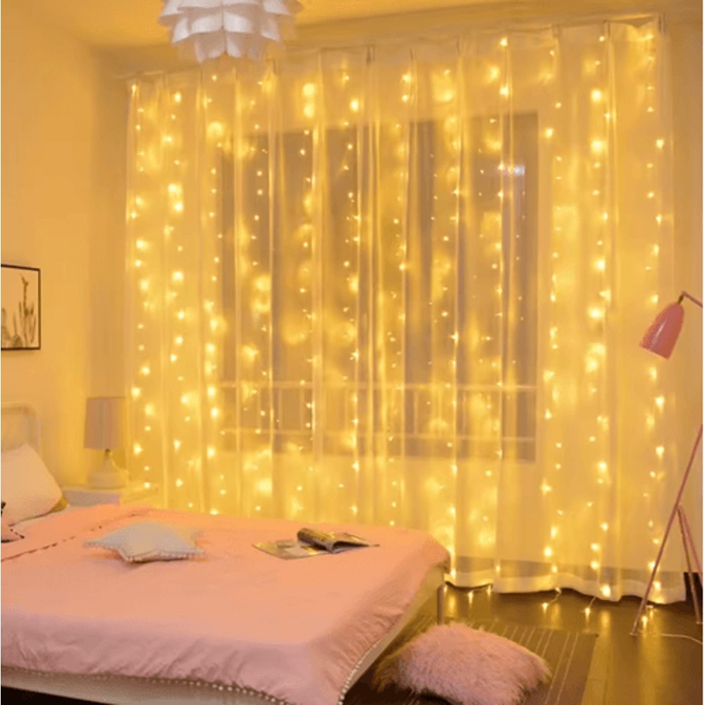 LED Curtain Fairy Lights With Remote Festoon Garland Party Decor 5