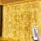 LED Curtain Fairy Lights With Remote Festoon Garland Party Decor 0