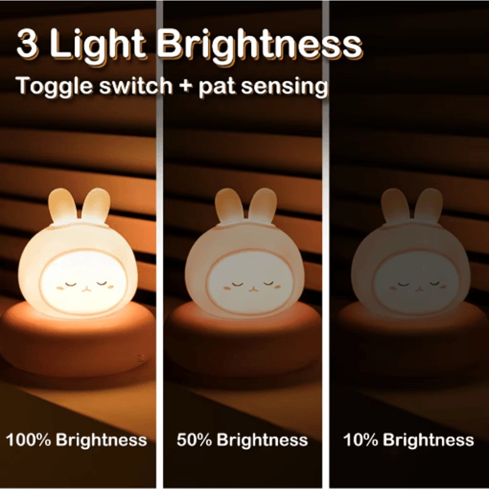 Cute Animal Touch Night Light 3 Level Dimmable Kids Nursery Lamp 6