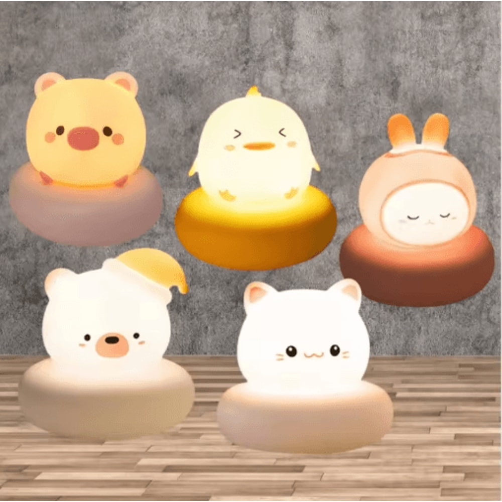 Cute Animal Touch Night Light 3 Level Dimmable Kids Nursery Lamp 0