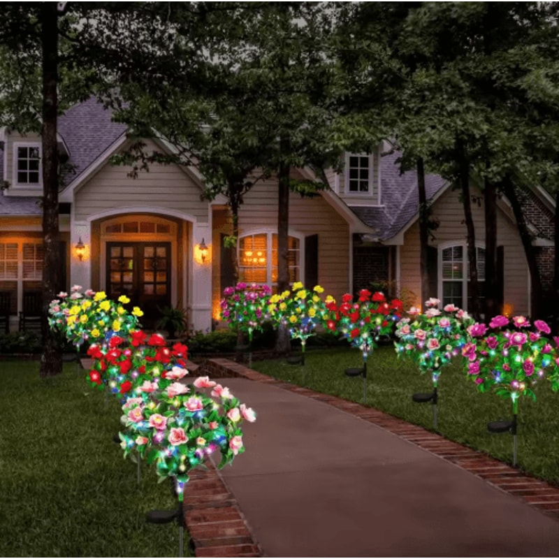 BloomGlow Solar Flower Garden Lights Waterproof LED Landscape Lights For Pathways Patio 7