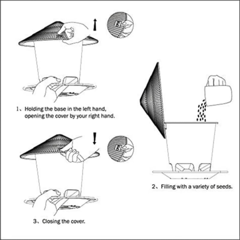 PerchSmart Automatic Bird Feeder Hanging Multi Hole Outdoor Bird Feeder Dispenser 6