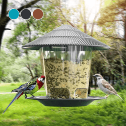 perchsmart automatic bird feeder hanging multi hole outdoor bird feeder dispenser