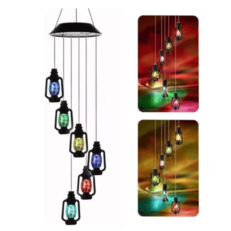 VintageGlow Solar Wind Chime Lantern Retro Hanging Garden Lantern With Solar Light 3