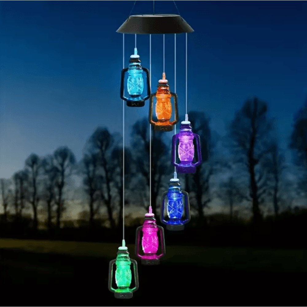 VintageGlow Solar Wind Chime Lantern Retro Hanging Garden Lantern With Solar Light 5