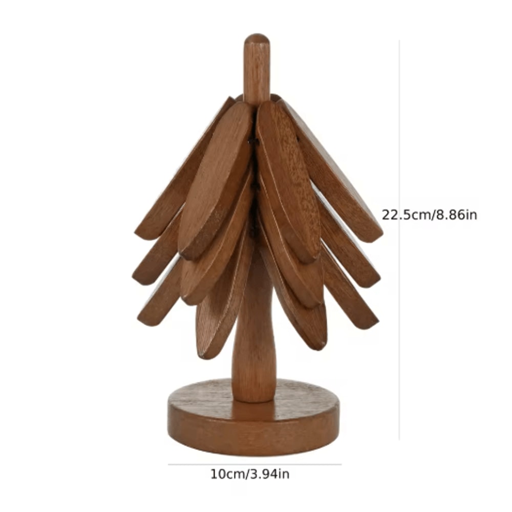 WalnutShield Wood Heat Resistant Trivet Premium Walnut Wood Table Mat AntiScald Pot Holder 5