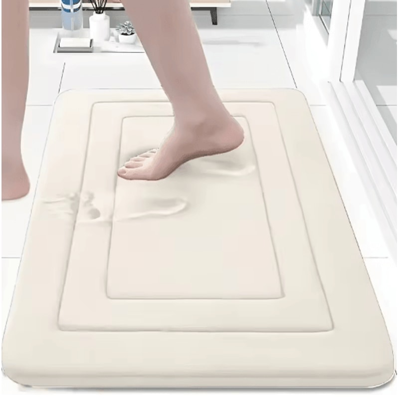 ComfortBloom Memory Foam Bath Mat Absorbent Floral NonSlip Kitchen Bathroom Rug 5