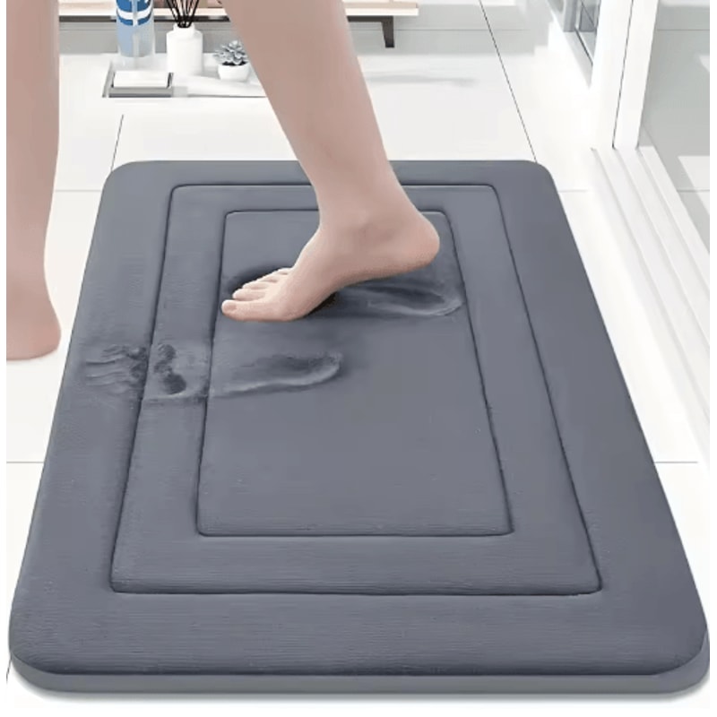 ComfortBloom Memory Foam Bath Mat Absorbent Floral NonSlip Kitchen Bathroom Rug 6