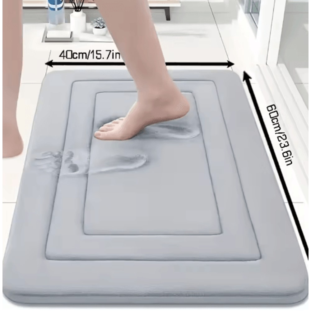 ComfortBloom Memory Foam Bath Mat Absorbent Floral NonSlip Kitchen Bathroom Rug 9