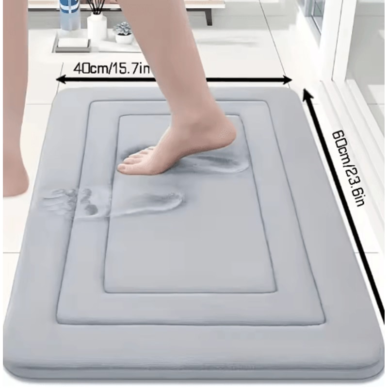 ComfortBloom Memory Foam Bath Mat Absorbent Floral NonSlip Kitchen Bathroom Rug 9