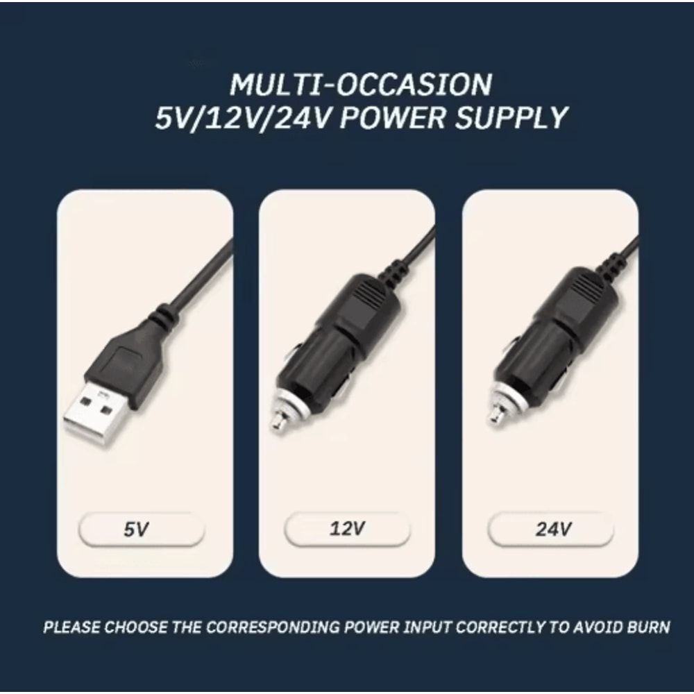 CoolDrive Dual Head USB Car Fan Adjustable 2 Speed Dashboard Cooling Fan For 5V 12V To 24V Vehicles 2