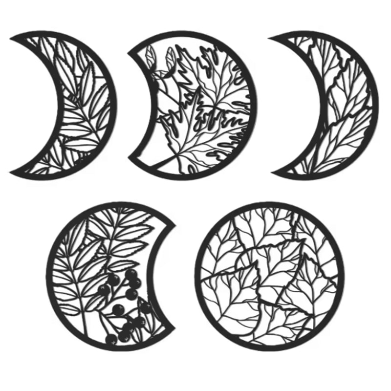 LunaCraft Wooden Moon Phase Wall Art Nordic Celestial Hanging Decor For Living Room Bedroom 4