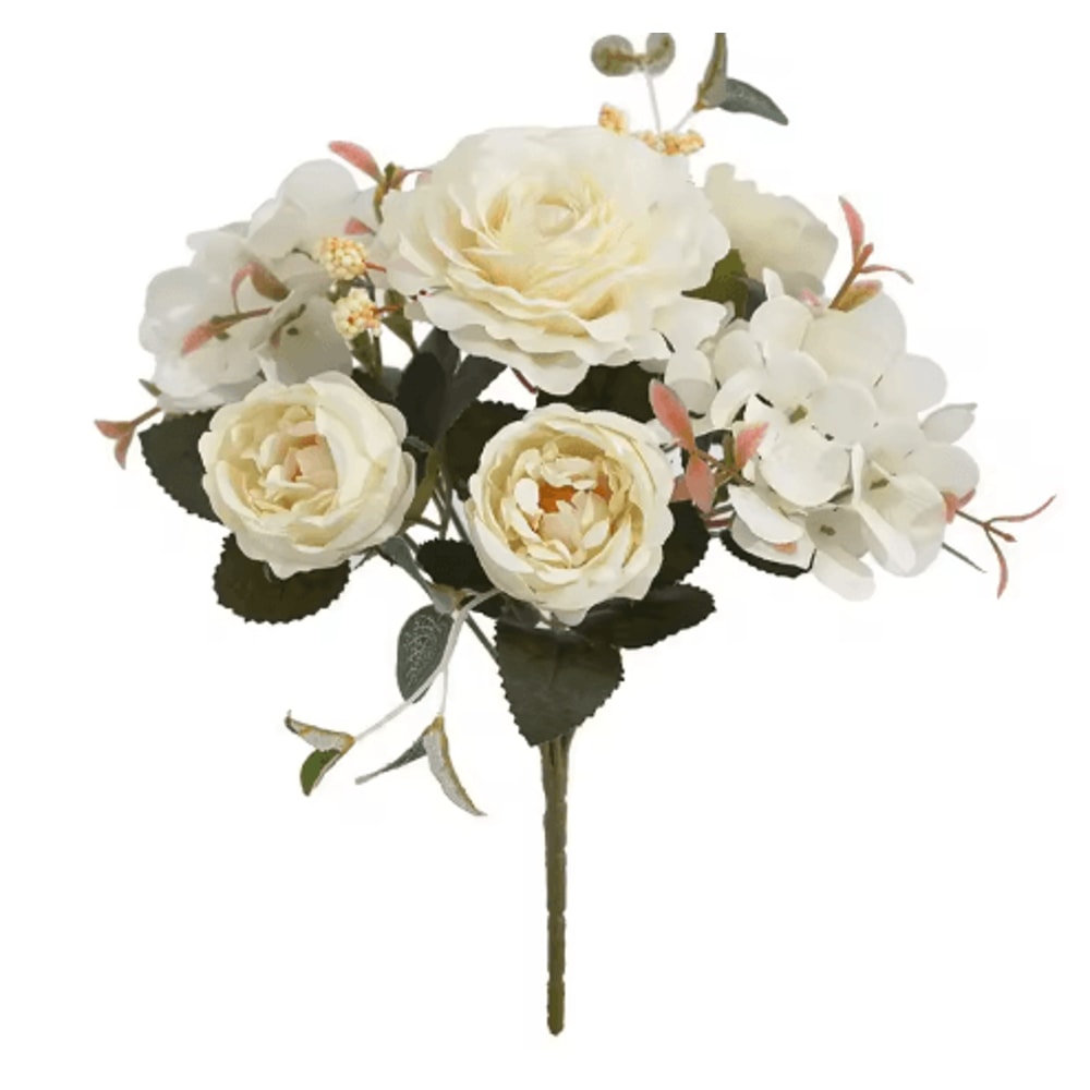 VintageBloom Silk Rose Bouquet Retro Peony Hydrangea Artificial Bridal Flower Arrangement 6