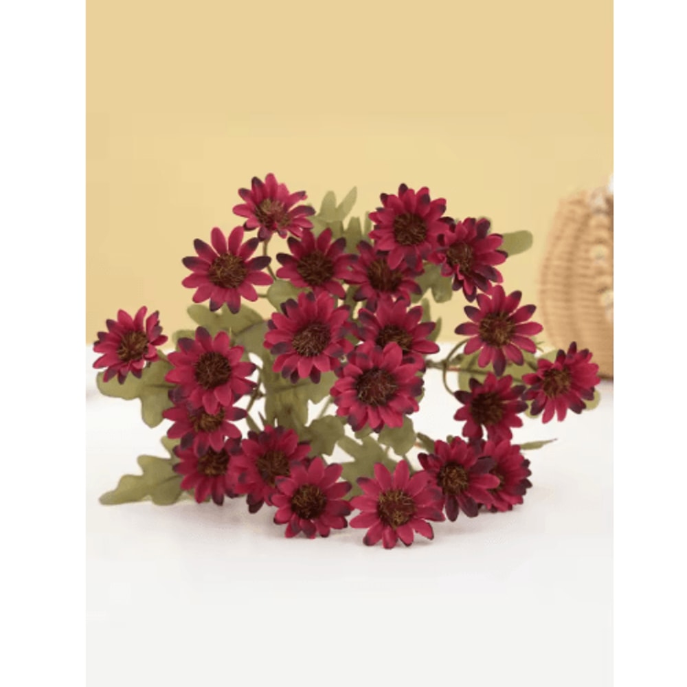 AutumnBloom 21Head Silk Daisy Bouquet Artificial Floral Decor For Home Wedding 6