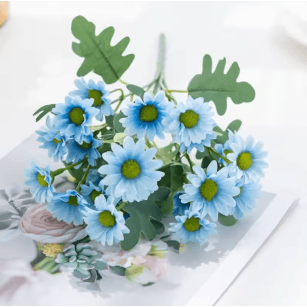 AutumnBloom 21Head Silk Daisy Bouquet Artificial Floral Decor For Home Wedding 10