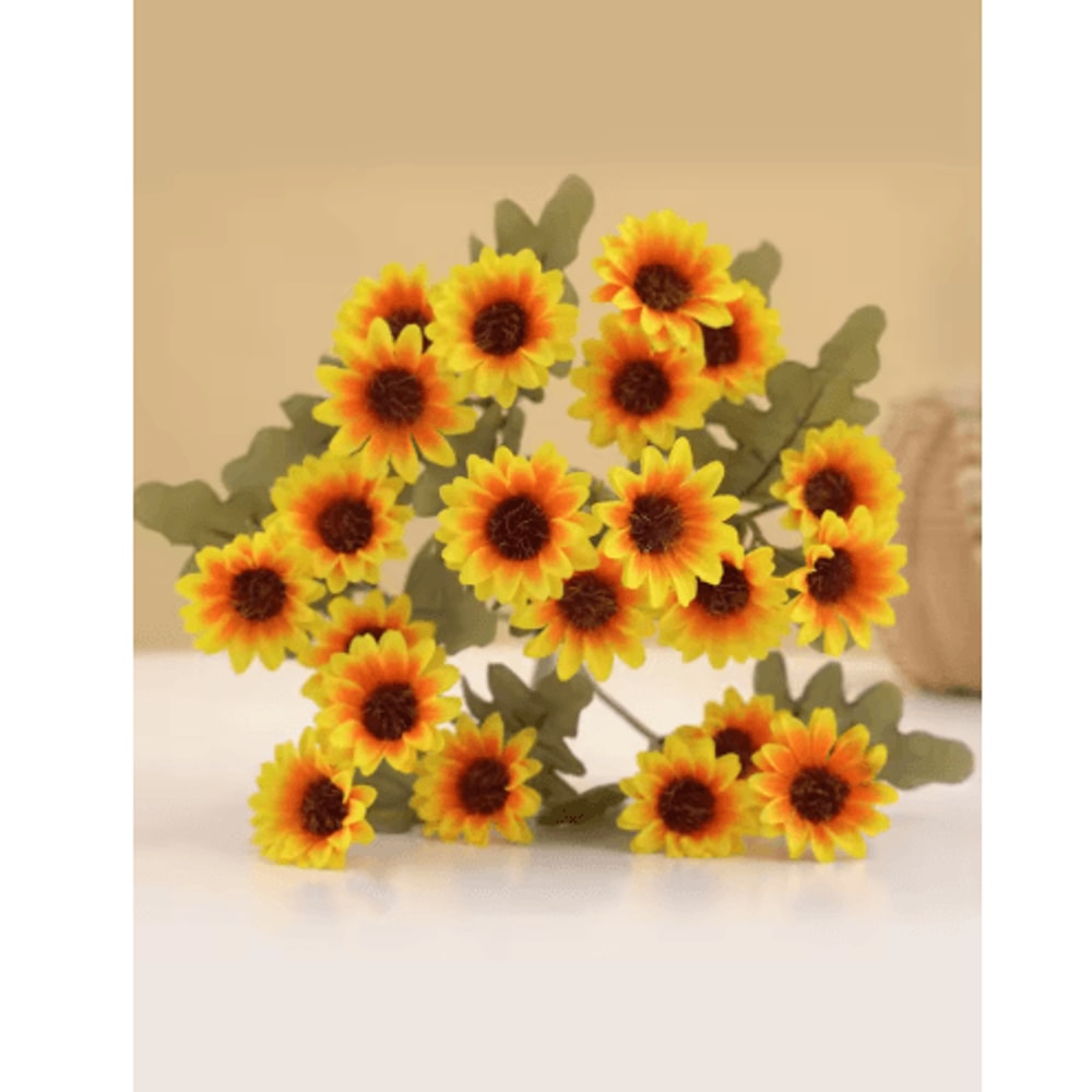 AutumnBloom 21Head Silk Daisy Bouquet Artificial Floral Decor For Home Wedding 9