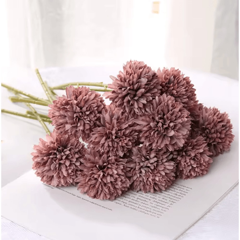 EverBloom Hydrangea Artificial Flower Bouquet 35PCS Decorative Hydrangea Stems For Home Wedding D 6