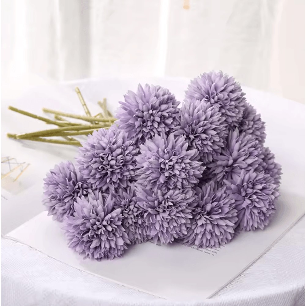 EverBloom Hydrangea Artificial Flower Bouquet 35PCS Decorative Hydrangea Stems For Home Wedding D 9