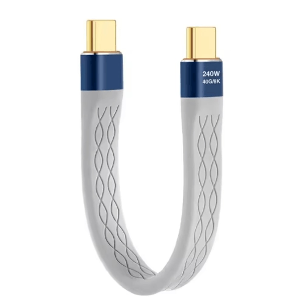 UltraSpeed 240W USBC Cable 40Gbps Fast Charging 8K Data Transfer Flat TypeC Cord 1