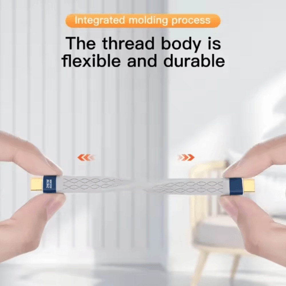 UltraSpeed 240W USBC Cable 40Gbps Fast Charging 8K Data Transfer Flat TypeC Cord 2