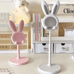 bunnybuddy adjustable phone & tablet stand – cute cartoon desk holder for iphone, ipad & more