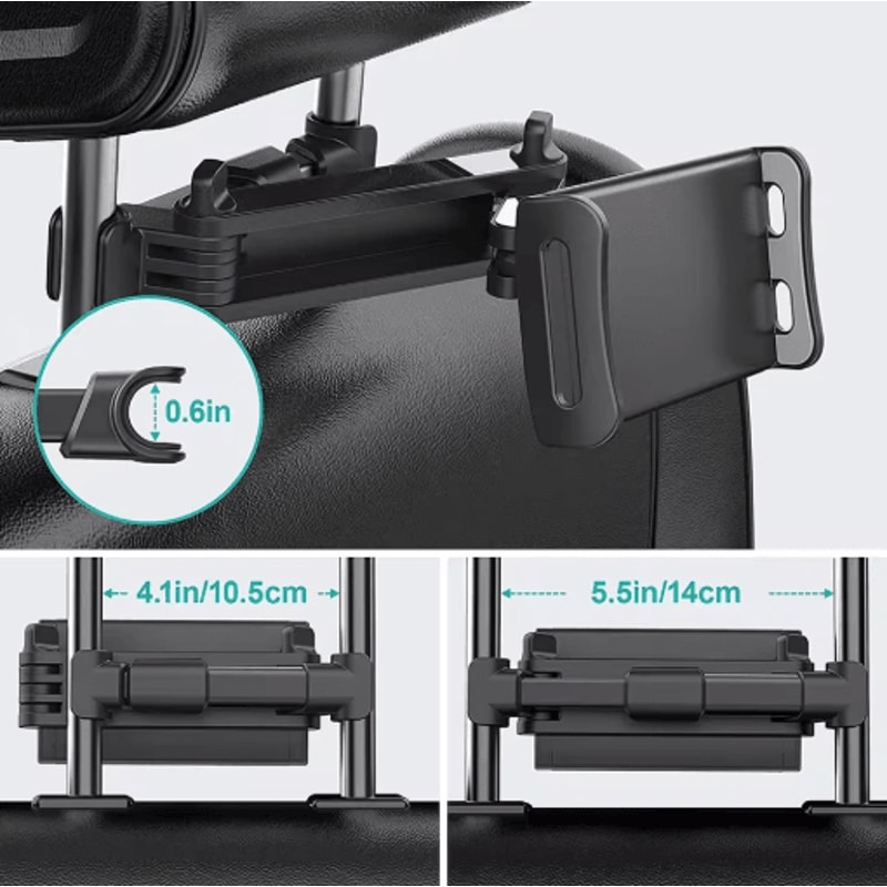 DriveView Telescopic Car Headrest Tablet Holder Adjustable Rear Seat Mount For Phones Tablets 411 9