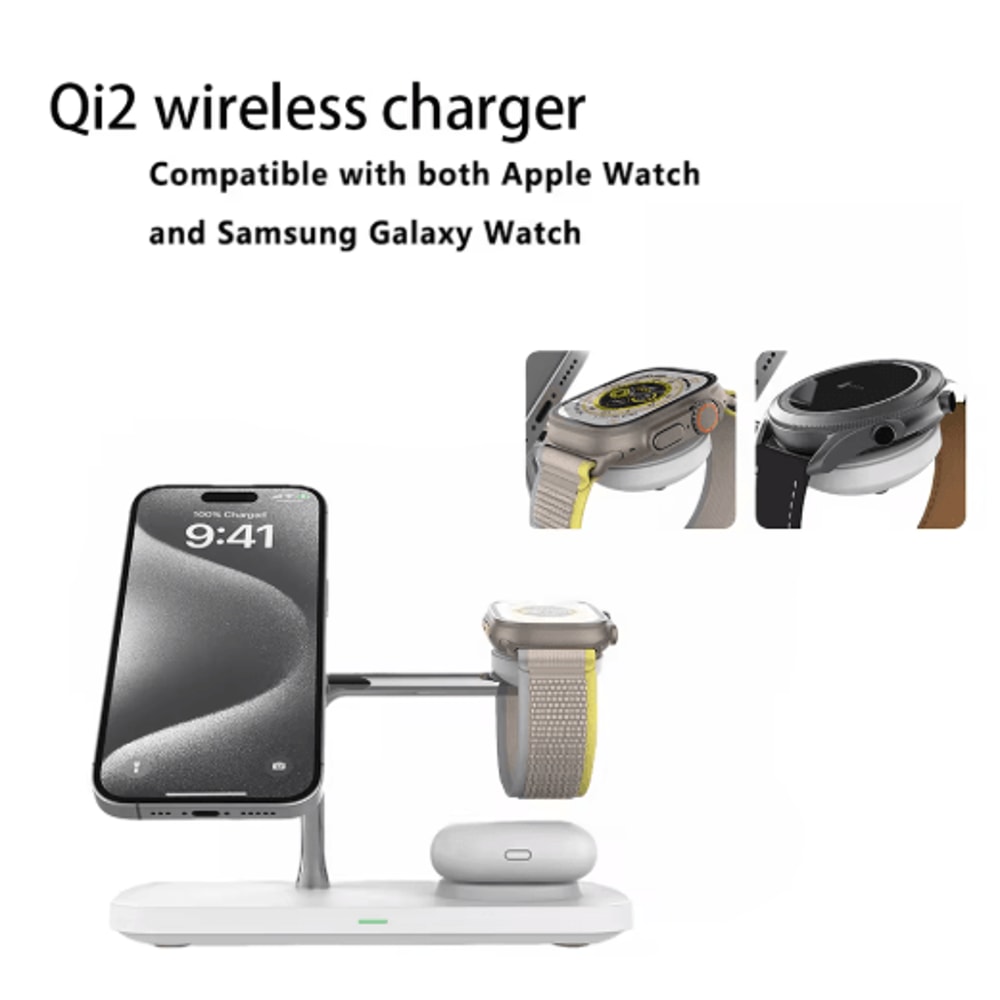 PowerNest 3in1 Wireless Charging Stand Fast Charging Station For IPhone Apple Watch AirPods 3