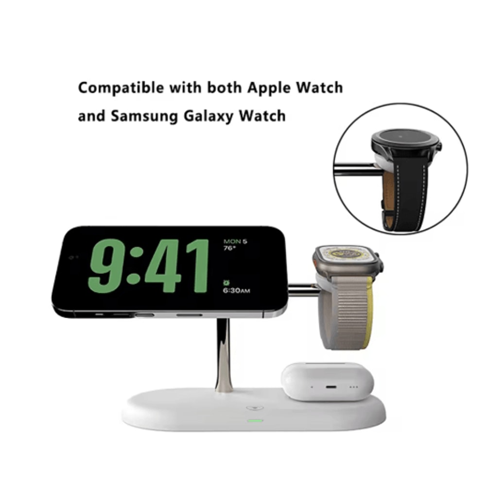 PowerNest 3in1 Wireless Charging Stand Fast Charging Station For IPhone Apple Watch AirPods 4