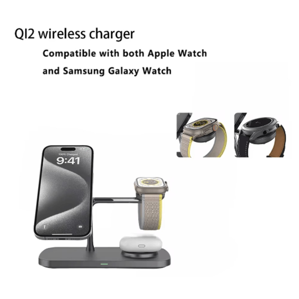 PowerNest 3in1 Wireless Charging Stand Fast Charging Station For IPhone Apple Watch AirPods 5