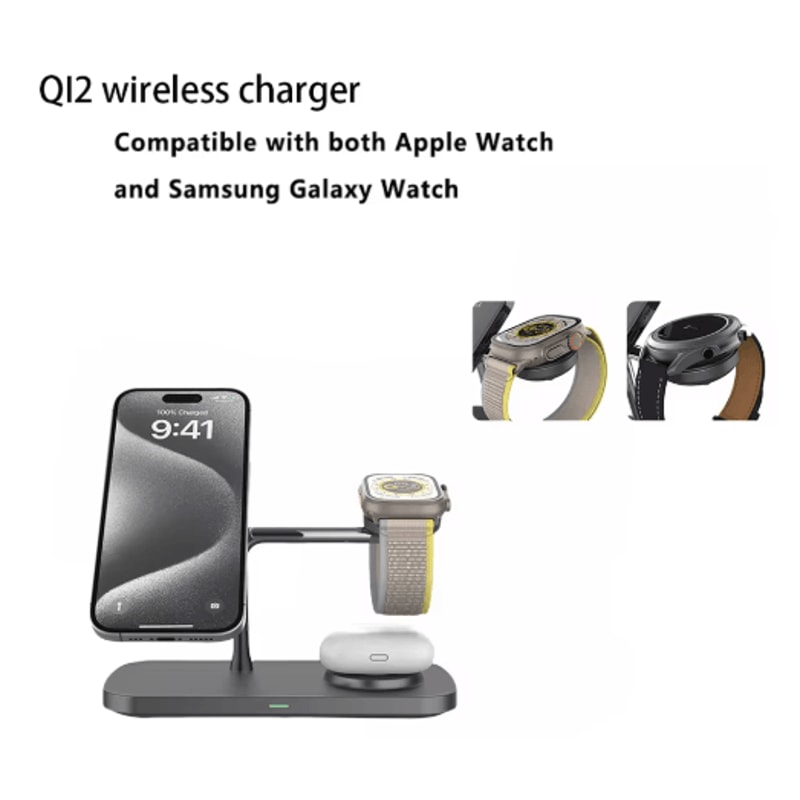 PowerNest 3in1 Wireless Charging Stand Fast Charging Station For IPhone Apple Watch AirPods 5