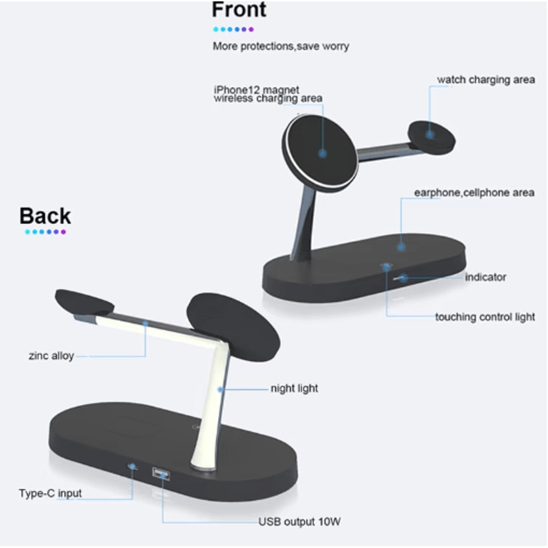 PowerNest 3in1 Wireless Charging Stand Fast Charging Station For IPhone Apple Watch AirPods 8