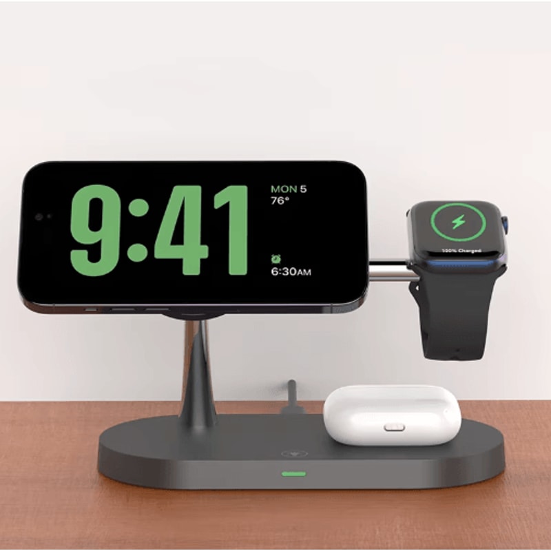 PowerNest 3in1 Wireless Charging Stand Fast Charging Station For IPhone Apple Watch AirPods 0