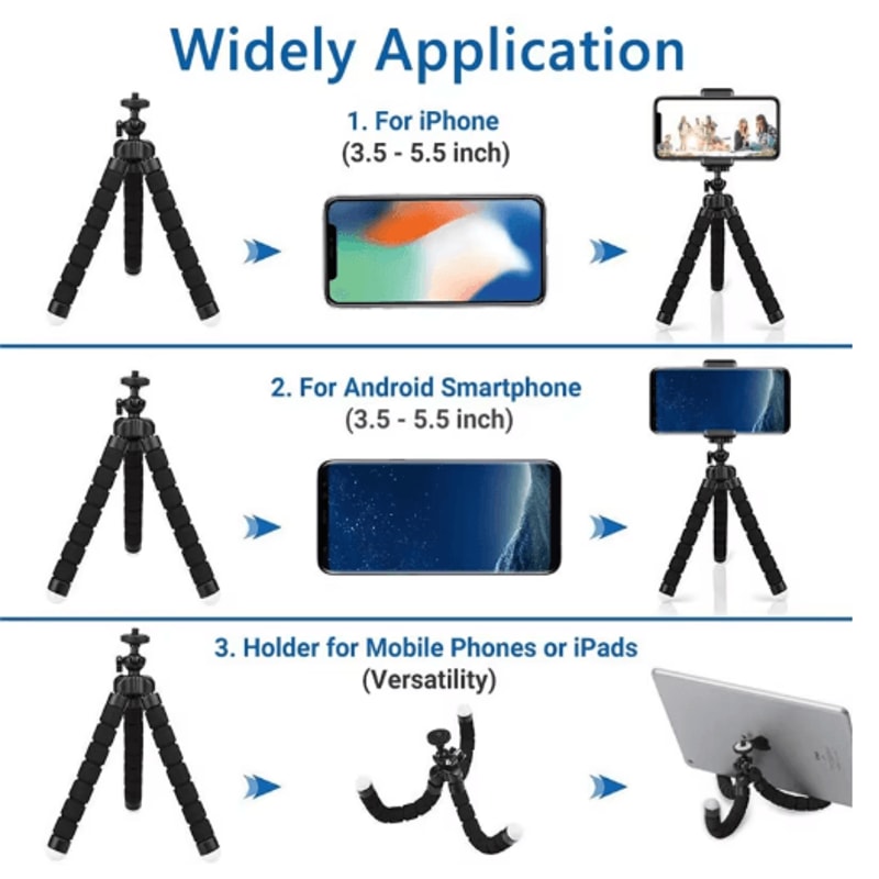 FlexiGrip Octopus Phone Tripod Mini Flexible Smartphone Camera Stand 6