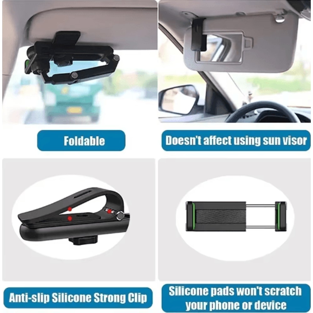 VisorView 360 Sun Visor Phone Holder Adjustable Car Visor Mount For Smartphones 4