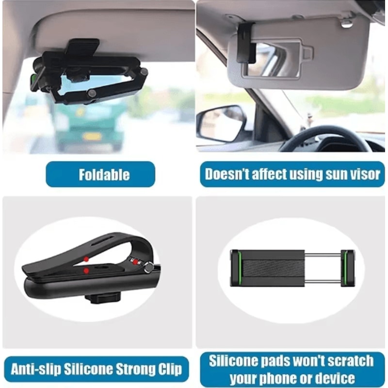 VisorView 360 Sun Visor Phone Holder Adjustable Car Visor Mount For Smartphones 4
