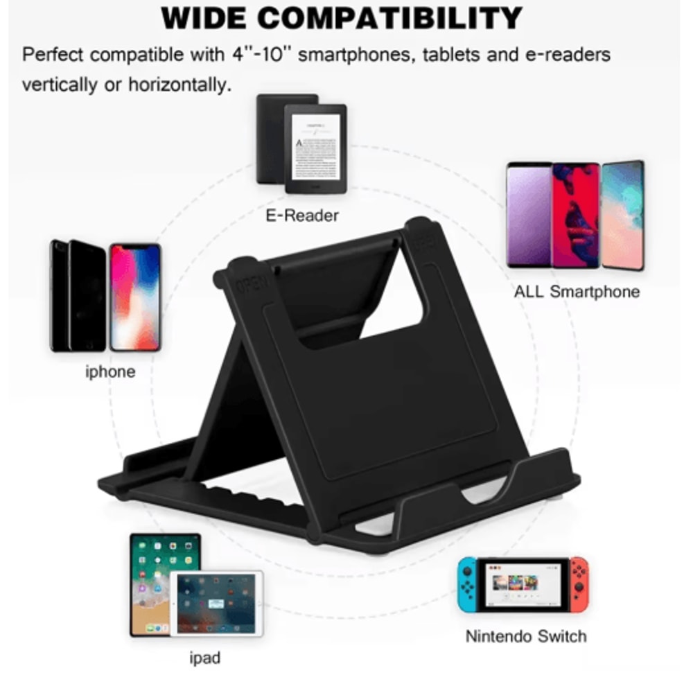 FlexFold Adjustable Phone Tablet Stand Folding Desktop Holder For IPhone IPad Smartphones 6