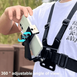 actionview 5-in-1 phone chest mount holder – hands-free pov recording strap for smartphones