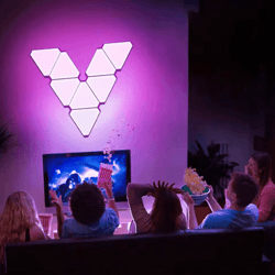 quantumglow smart triangle led wall lights – modular rgb gaming & bedroom atmosphere lamp