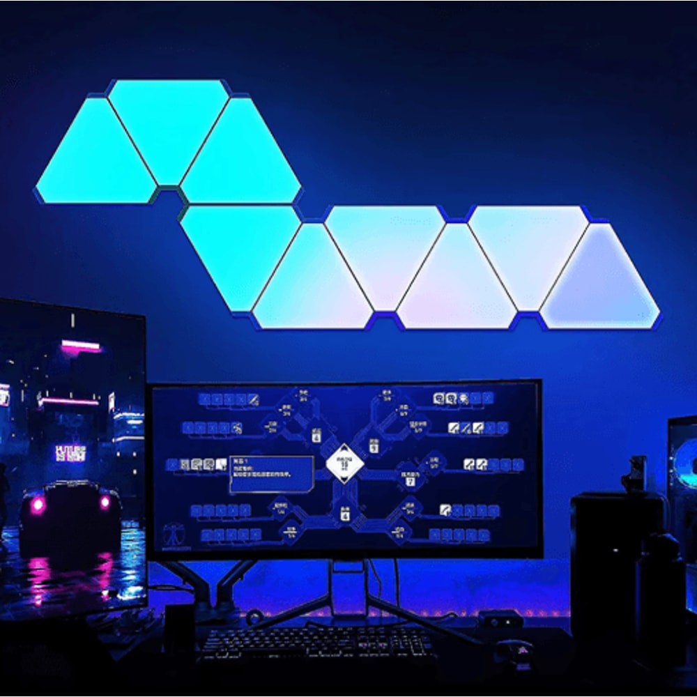 QuantumGlow Smart Triangle LED Wall Lights Modular RGB Gaming Bedroom Atmosphere Lamp 5
