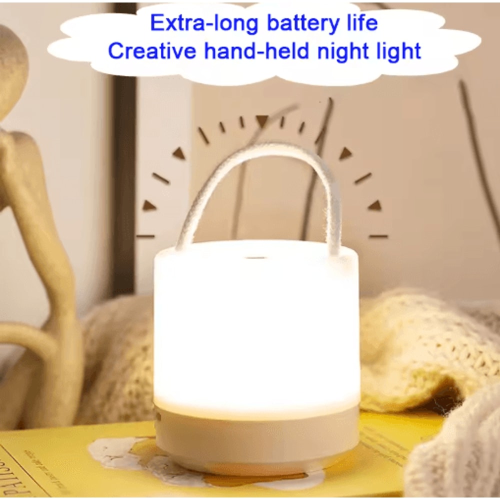GlowEase USB Rechargeable Desk Lamp Touch Control 3Color Dimmable Portable Night Light 1